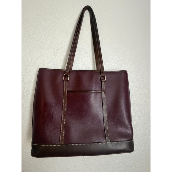 Dooney & Bourke Lexington Shopper Tote Bag Womens Burgundy Pebble Grain Leather - Picture 2 of 10